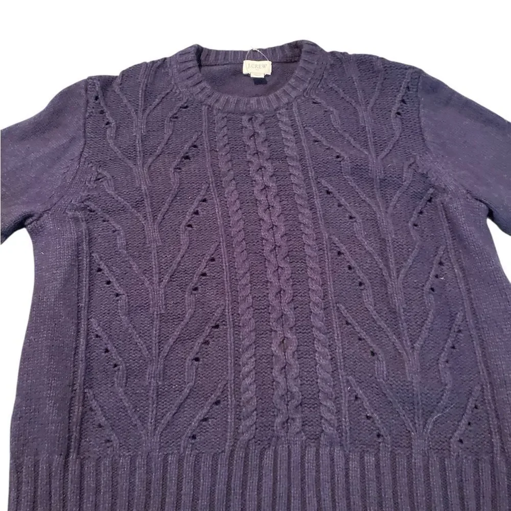 #142 J. CREW Navy Cable Knit Sweater - Picture 3 of 9